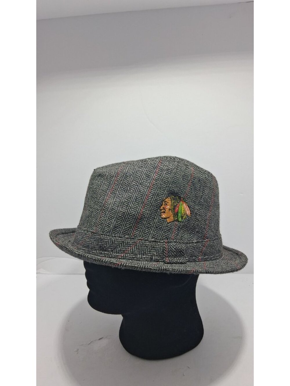 Chicago Blackhawks Gray Fedora Hat Unisex Adult NHL S/M